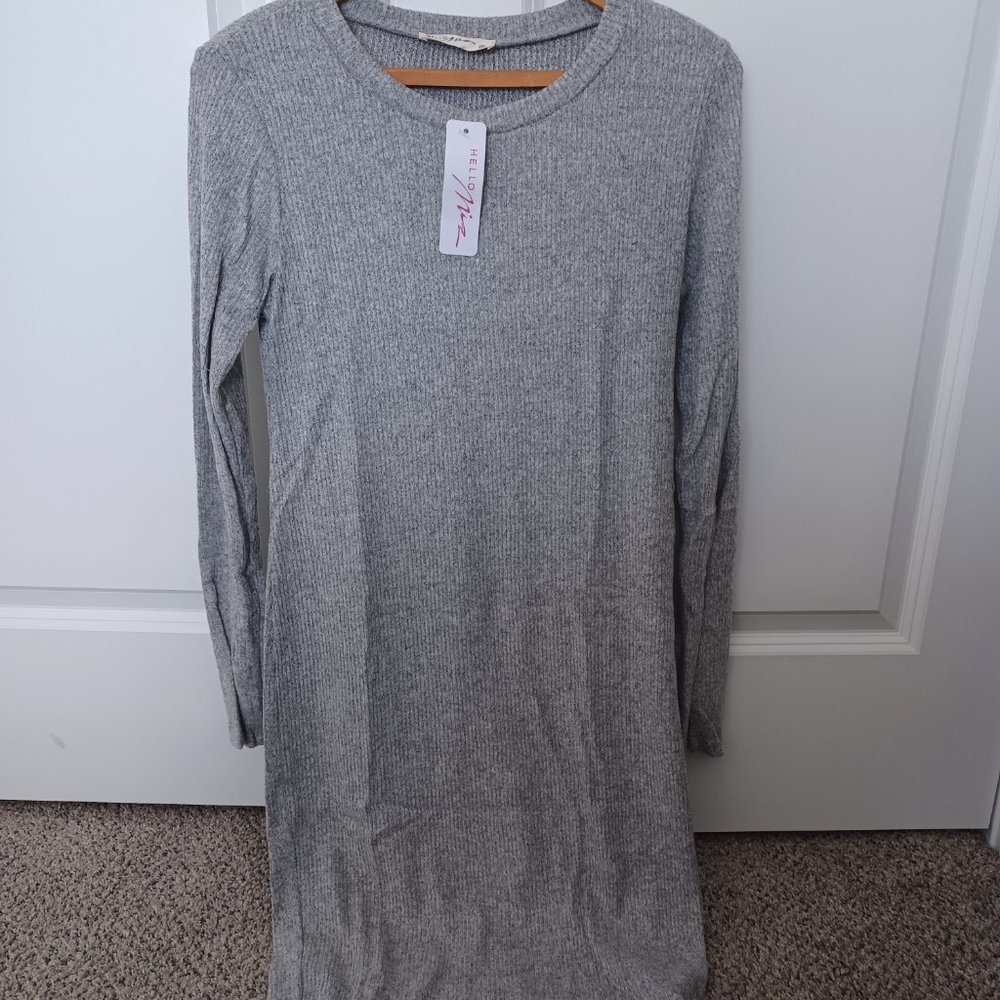 Long Sleeve Rib Knit Maternity Dress